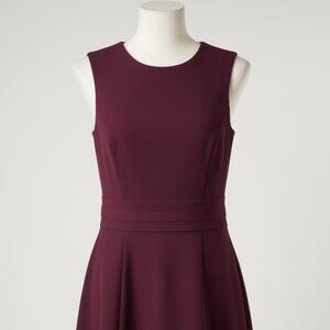 Calvin Klein Plum/Bordeaux Fit & Flare Dress Size 2 -Sheer Hem Detail never worn